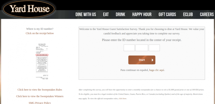 Yard House Survey