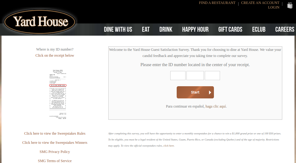 Yard House Survey
