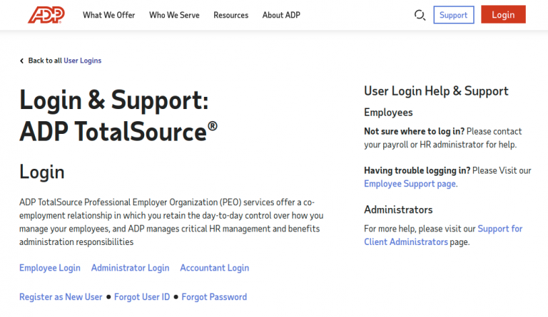 ADP TotalSource Employee Administrator Logo