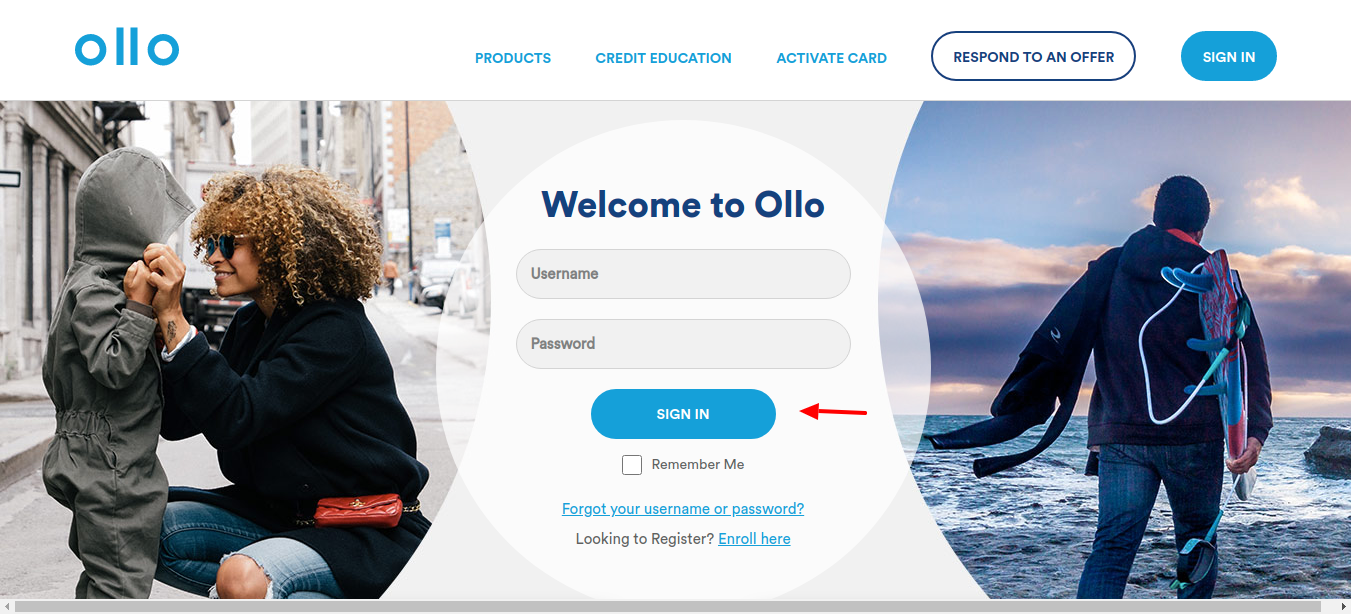 Ollo Card Sign In
