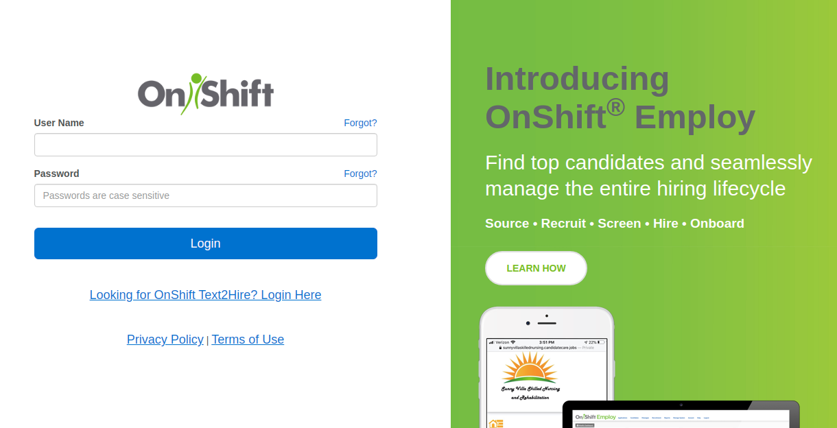 OnShift Login