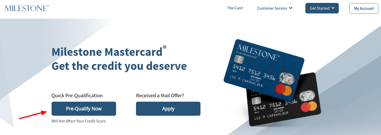 Milestone Credit Card Pre Qulify