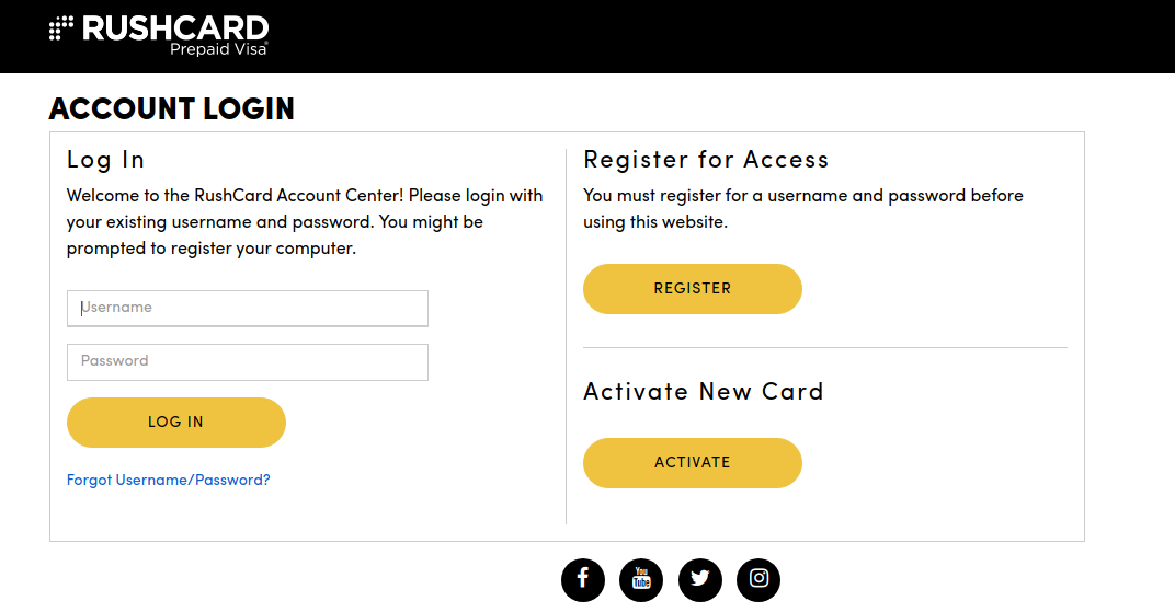 RushCard Card Login