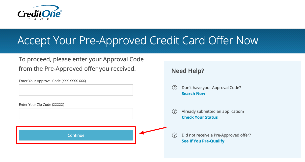 credit one bank credit card application