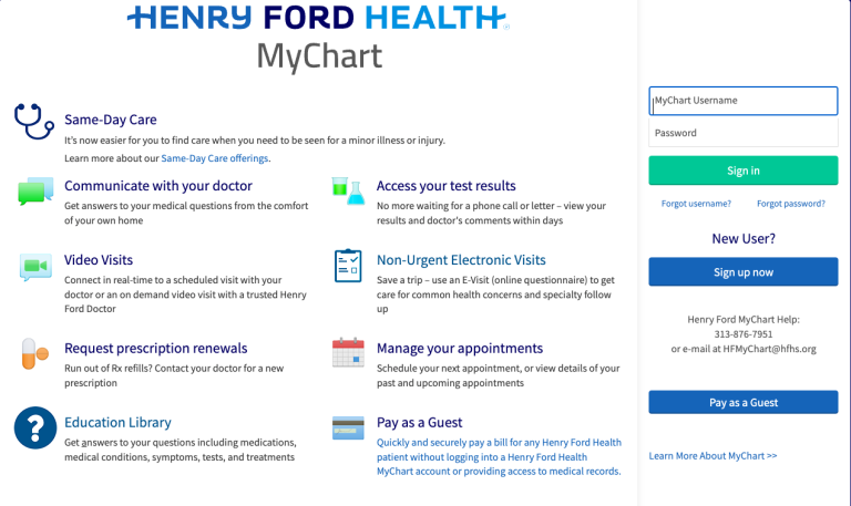 henry ford mychart