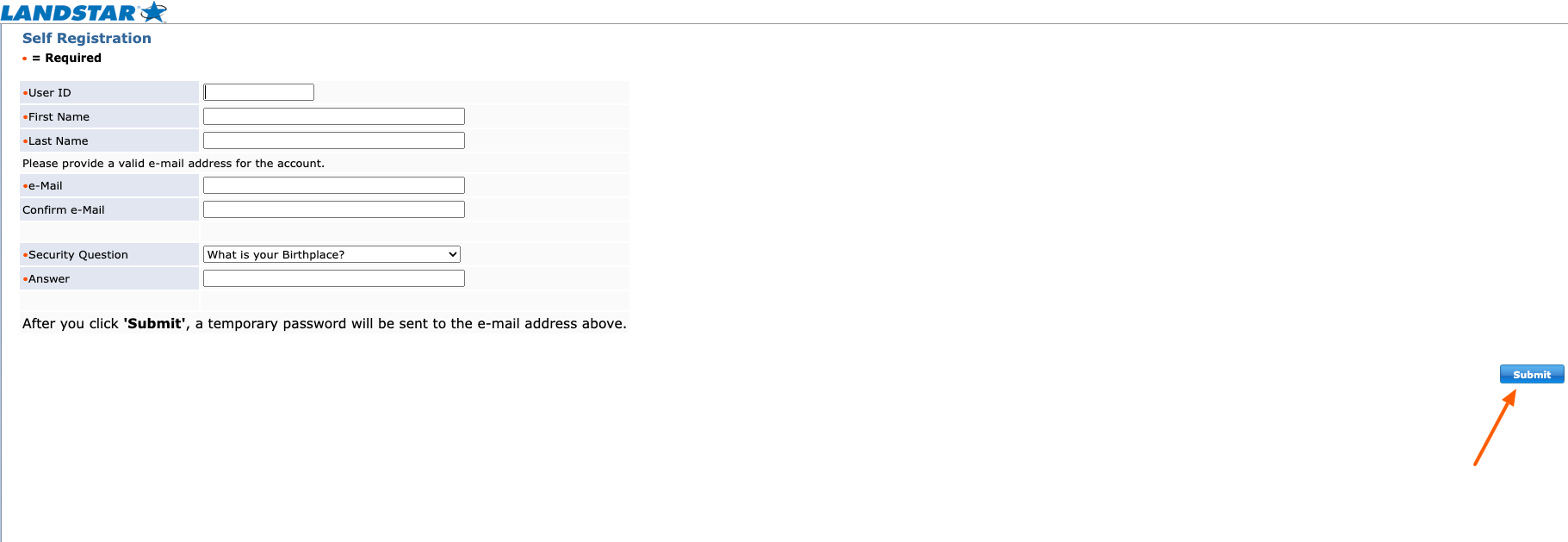 landstar portal create account