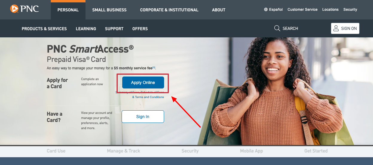 pnc smart accesss apply page