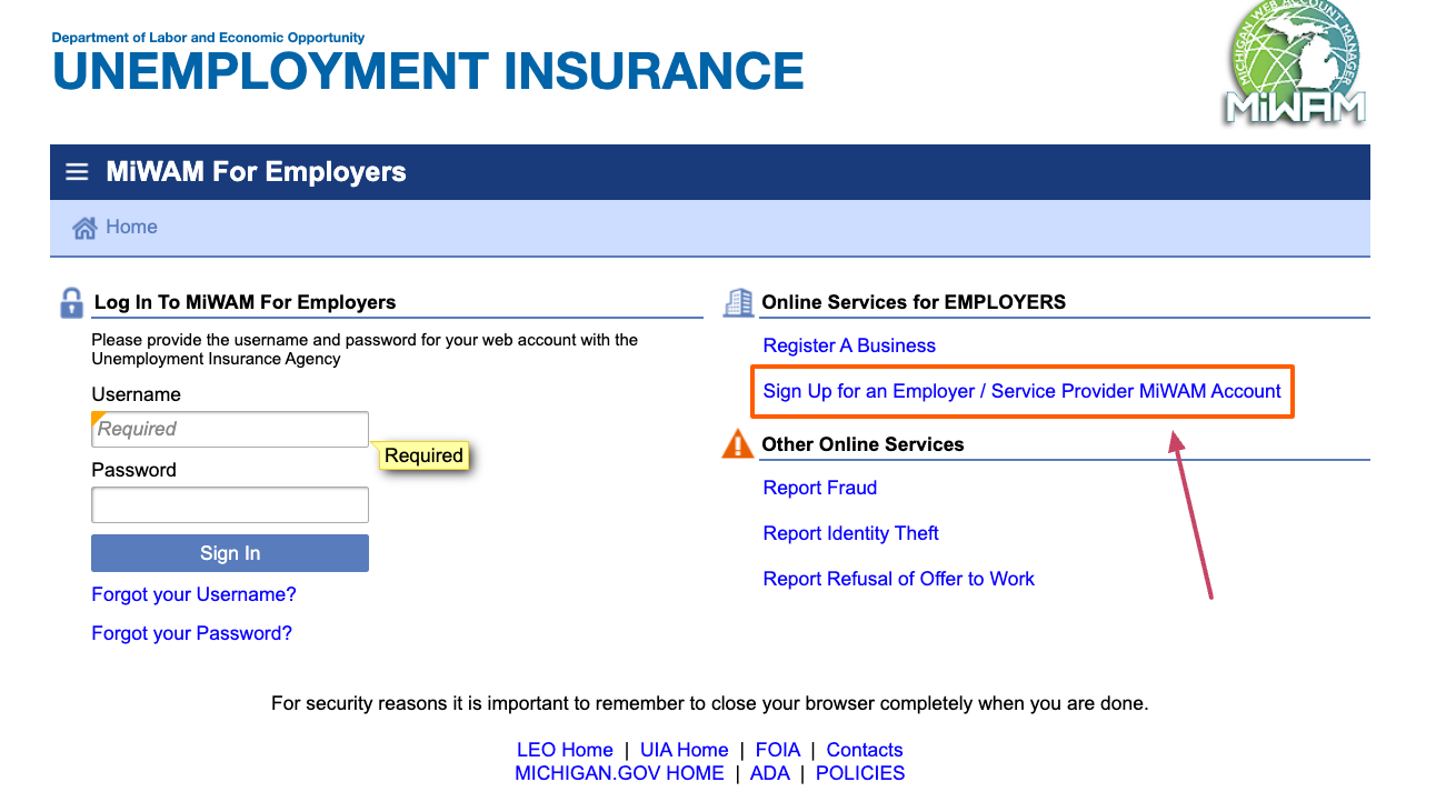 miwam employer login